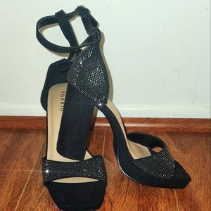 Embellished Platform Tapered Heel